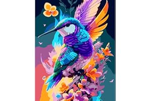 HEIBAGO Oiseaux Peinture par Numero Adulte Enfant, Animaux Kit de Peinture à l'huile pour Débutants, Peintures Acryliques pour la Décoration de la Maison(Sans Cadre), 40x50cm