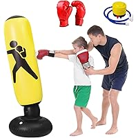 ZYW Boxsack Kinder Erwachsene, 3-Teiliges Set Mit 160-Cm-Boxsandsäcken Für Kinder, Boxhandschuhen, Luftpumpen, ÜBungs…