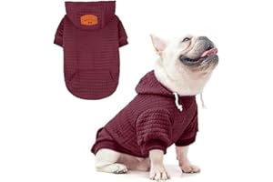 BEAUTYZOO Kapuzenpulli für Hunde in Waffelmuster - Warme Herbst- und Winterkleidung für kleine bis große Hunde (Größen S, M, L) - Sweater mit Kapuze und Tasche für Bulldogge, Pitbull und andere Rassen