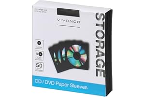 Vivanco CD/DVD Papier-Umschläge (50-er Pack) schwarz