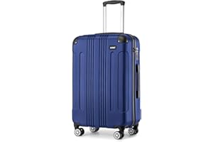 Kono 28 Inch Large Hard Shell Luggage Lightweight ABS 4 Wheels Spinner Business Trip Trolley Case Suitcase (Navy)