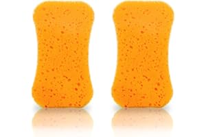 ‎HELMECKE & HOFFMANN 2er Set Badeschwamm Schwamm Massageschwamm aus mehreren Farben wählbar (orange)