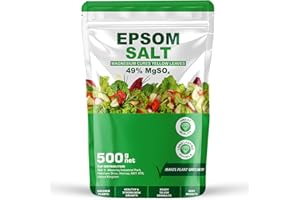 Epsom Salt for Plants, 49% MgSO4, Magnesium Cure for Yellow Leaves, Ready-to-Use Granules Garden Plant Growth, Lawn Care Magnesium Sulphate Fertiliser by Pure Source Nutrition (500g)