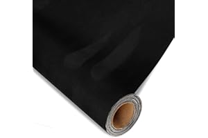 BOCGUY Film Microfibre, Velours Autocollant Faux Daim pour Intérieur de Voiture, Rembourrage, Tiroir à Bijoux (60cm x 200cm, Noir)