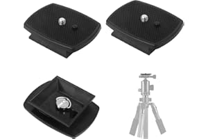 JYUHA 3 Pieces camera quick release tripod mount, Plastic tripod head quick release plate 1/4 Screw Thread universal quick release plate for Camera Tripod (Black, 4.3x4.3cm)