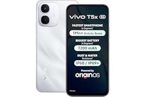 vivo T5X 5G (Star Silver, 6GB RAM, 128GB Storage) | 7200mAh Battery | 50MP Dual Camera | 32MP Selfie Camera | 6.76" HD+ Display | Dimensity 7400-Turbo Processor