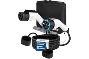 RamTouch Ladekabel Verlängerung Typ 2 (32A, 7.4kW, 5M, 1-phasig), Wallbox Verlängerungskabel für Typ 2 EVs/PHEVs, Kompatibel mit Allen Typ 2 EV-Ladegeräten & EV-Ladestationen & Wallboxen