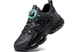 GUDECIUS Chaussures de Sécurité Hommes Légère Chaussures de Travail Respirantes Basket Securite Embout en Acier Mode Confortable Antidérapante Chaussure de Securite 38-46 EU