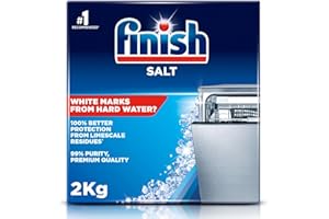 Finish, Dishwasher Salt, 2kg, Prevents Limescale and White Residue, Effective Against Hard Water, for Cleaner and Shinier Dishes vs Dishwasher Tablets Alone