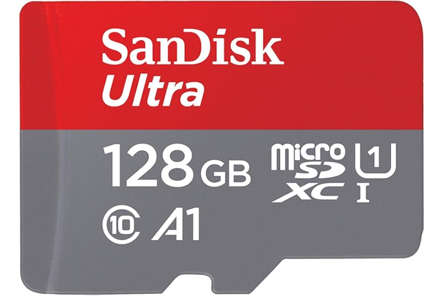 SanDisk 128GB Ultra microSDXC card + SD adapter, Memory card Full HD, up to 140 MB/s, For smartphones and Tablets, with A1 App Performance, UHS-I, Class 10, U1