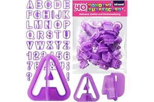 Int!rend Cortadores Fondant para Decoracion de Tartas - 40 Moldes de Letras y Numeros - Molde Foundant para Profesionales y Principiantes - Kit Utensilios Galletas y Reposteria