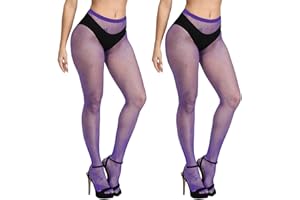 NebulaGlam Fishnet Stockings Stockings Fashion Tights Fishnet Stockings Elastic High Waist Thigh High Stockings Tights Pack of 2