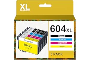 604 Druckerpatronen Kompatibel für Epson 604 XL 604XL Patronen Multipack, für Epson Expression Home XP-2200 XP-2205 XP-3200 XP-3205 XP-4200 XP-4205 Workforce WF-2910 WF-2930 WF-2935 WF-2950, 5er-Packs