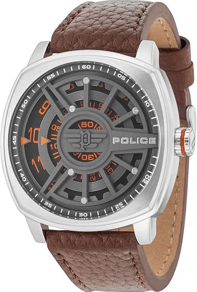 Police orologio analogico quarzo uomo con cinturino in pelle pl15239js.61