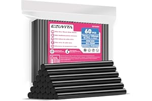 EZUVITA Black Mini Hot Glue Sticks Set(60 Pack), 100mm Long x 7mm Diameter Hot Glue Gun Sticks for DIY Craft Sticky Projects