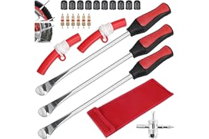 VnkloMes Reifenheber Reifen Montiereisen, Reifenheber Fahrrad Montierhebel Werkzeug, Tire Spoons Lever Iron Tool Kits mit 2 Felgenschutz Reifenmontage für Motorrad/Fahrrad/Wagen/Scooter