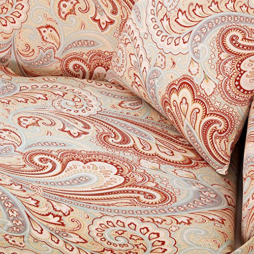 HYSENM Sofabezug Universal Stretch Weich Elastisch Farbecht Hautfreundlich Rutschfest Anti-Pilling Unempfindlich Sofaüberwurf 1-Sitzer 2-Sitzer 3-Sitzer 4-Sizter Sofahusse, Orange, 145-185cm - 4