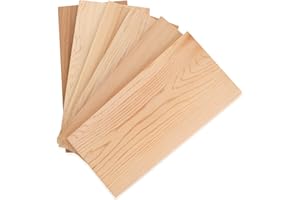 Lospitch Set di 6 tavole per barbecue in legno di cedro, per barbecue a gas e a carbone, XXL, in legno di cedro, 290 x 140 x 8 mm, per pesce, verdure, carne