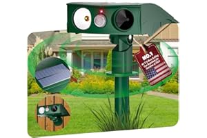 XSWCCJJ New 3.0 Cat Repellent for Gardens uk【20000Hz Smart Variable Frequency Sonic Wave - Industry NO. 1】【Solar Closed-Loop System - High-Efficiency Battery Energy Storage】Suitable for Repelling Cats, Foxes