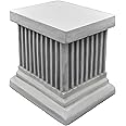 gartendekoparadies.de Rectangular base pedestal, stone base, height 24 cm, footprint 25 x 19 cm, 22 kg, gray, frost-proof made of cast stone for outdoor use