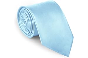 URAQT Corbatas de Hombre, 8cm Corbata de Color Solido Clásico, Mens Tie Classica de Hecho a Mano, Accesorios Ropa Hombre para Business Fiesta Oficina Boda Regalo de Hombres (Azul Claro)