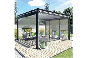 SONAKIA Rideaux De Bâche Imperméables Transparents, Panneaux Latéraux De Bâche Clairs, Panneaux Latéraux De Bâche Pergola Gazebo Extérieur, Rideaux De Bâche Pvc Avec Fermeture Éclair,WxH-4x2m/13*6.6ft
