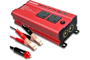 Lizbn 500W/1500W(Peak) Power Inverter DC 12V to 240V AC Car Converter with 3.0A 4 USB Ports 2 AC Sockets Dual Car Charger Adapter With 2 LED Display for Home Truck Outdoor RV Camping