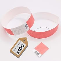 Bracelets Tyvek Imperméables - Lot De 100 - Pour Événements Et Soirées - Adhésif Solide