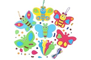 FYOJAIC 12 Ostern Basteln Kinder Schmetterlinge Bastelset, Oster Moosgummi Bastelsets, Ostern Anhänger Deko Mix & Match, Osterbasteln mit Kindern