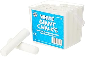 BE CREATIVE Creation Station Giant Chalks, White, 20 Count (Pack of 1)