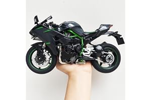 Risopen 1:9 Motorcycle Model compatible for Kawasaki Ninja H2 Metal Die-cast Motorcycle Model No Assembly Required Mini Finished Moto Gift for Adult（Black）