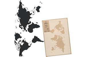 ‎NL NAKLEO ART & WALL DECOR Wiederverwendbare Wandschablone aus Kunststoff // WELTKARTE // Muster Schablone Vorlage (58x106cm)