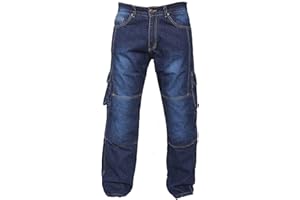 NEWFACELOOK Bleu Motorradhose Rüstungen Jeans Hose Verstärkte von Aramid Schutzauskleidung