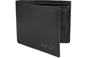 MOKIES Geldbörse Herren – RFID-Schutz – Slim & Flach – Hochwertige Herren-Geldbörse aus Echtleder (Schwarz)