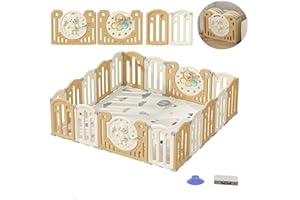 Lnhcrbs Parc Bebe Pliant pour Bébé, Stable Et Antidérapant,Playpen Pliable Bebe Est Stable Et Antidérapant Grâce Aux Verrous De Sécurité, Parc Bebe avec Tapis Peut Changer De Forme