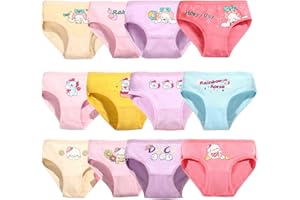QIYIENDIAN 12 Pezzi Ragazze Intimo,Bambini Slip Carino/Pantaloni di Cotone per Bambini