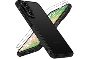 iVoler Cover Opaca per Samsung Galaxy A56 5G con 2 Pezzi Vetro Temperato, [Antiurto di Grado Militare] [Protezione Della Fotocamera] Custodia Traslucida Posteriore Sottile Anti-Impronte Case, Nero