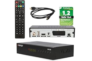 RED OPTICUM AX 150 Receptor Satélite con función de grabación PVR I Receptor satélite Digital HD con HDMI - SCART - USB - Coaxial I Fuente de alimentación 12V Ideal para Camping