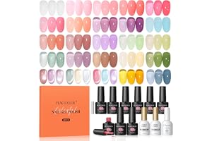 PEACECOLOR 25-delar UV-nagellack set, 22 färger jelly gel nagellack rosa transparent lila ljusblå grön med cat eye gel bas oc