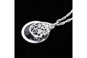 EOSNOW Necklace Magnifying Glass Magnifying Glass Perfect Decoration Receipts Magazines,(Silver)