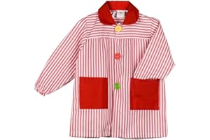 KLOTTZ Tablier Blouse pour Enfants à Rayures. Puor l'école e travaux manuels.