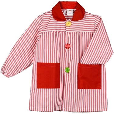 KLOTTZ Kinder Malschürze Gestreift – Mit Taschen, Für Kindergarten & Basteln