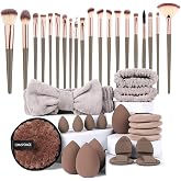 Vicloon Makeup Brush Set, 40 Pieces Professional Makeup Brush Set with Beauty Blender, Powder Puffs, Headband, Premium Brushe
