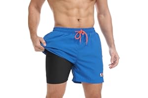 JustSun Short de Bain Homme étanche Séchage Rapide avec Poches