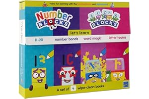 Numberblocks and Alphablocks: Let's Learn Numbers & Letters Wipe-Clean Books & Pens Set: Letters, Phonics, Words & Number Bonds: 4 Wipe-clean books with pens included (Numberblock Wipe Clean Titles)