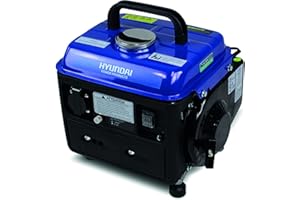 HYUNDAI Groupe Électrogène Essence Portable 700 W, Démarrage Manuel avec Lanceur, Moteur 2 Temps 63 cm³, Poignée de Transport, Autonomie 6 Heures – HG800-A