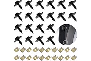 YUTOU 20 Sätze Schraube Mutter Clip Kit, Sechskant Blechschrauben Befestigung Blechmutter Clip Klammer Radkasten Abdeckung Unterboden KotflÜGel mit Schrauben für Auto (4,8mm Gewindedurchmesser)