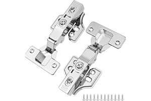 ELEBUILD 10 Stück Eckanschlag Scharniere für Schranktüren, 48mm Schrankscharnier, 105 Grad Softclose Küchenschrank, Topfbänder 35mm Topfscharnier, Kleiderschrank Scharnier, Möbelscharnier mit Dämpfer