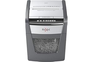 Rexel 2020050X Auto+ 50X – Destructeur de Documents Automatique Coupe Croisée Sécurité P4, Capacité 50 Feuilles, Corbeille 20 litres Amovible