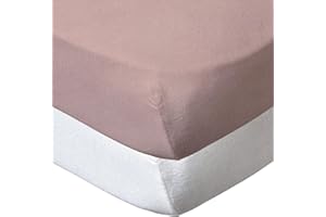 BabyCalin - Spannbettlaken, Weiß/Rosa, 70x140 cm (2er Pack)